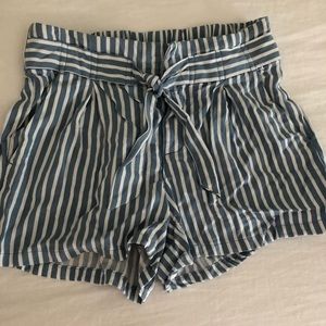 Blue and white stripped shorts